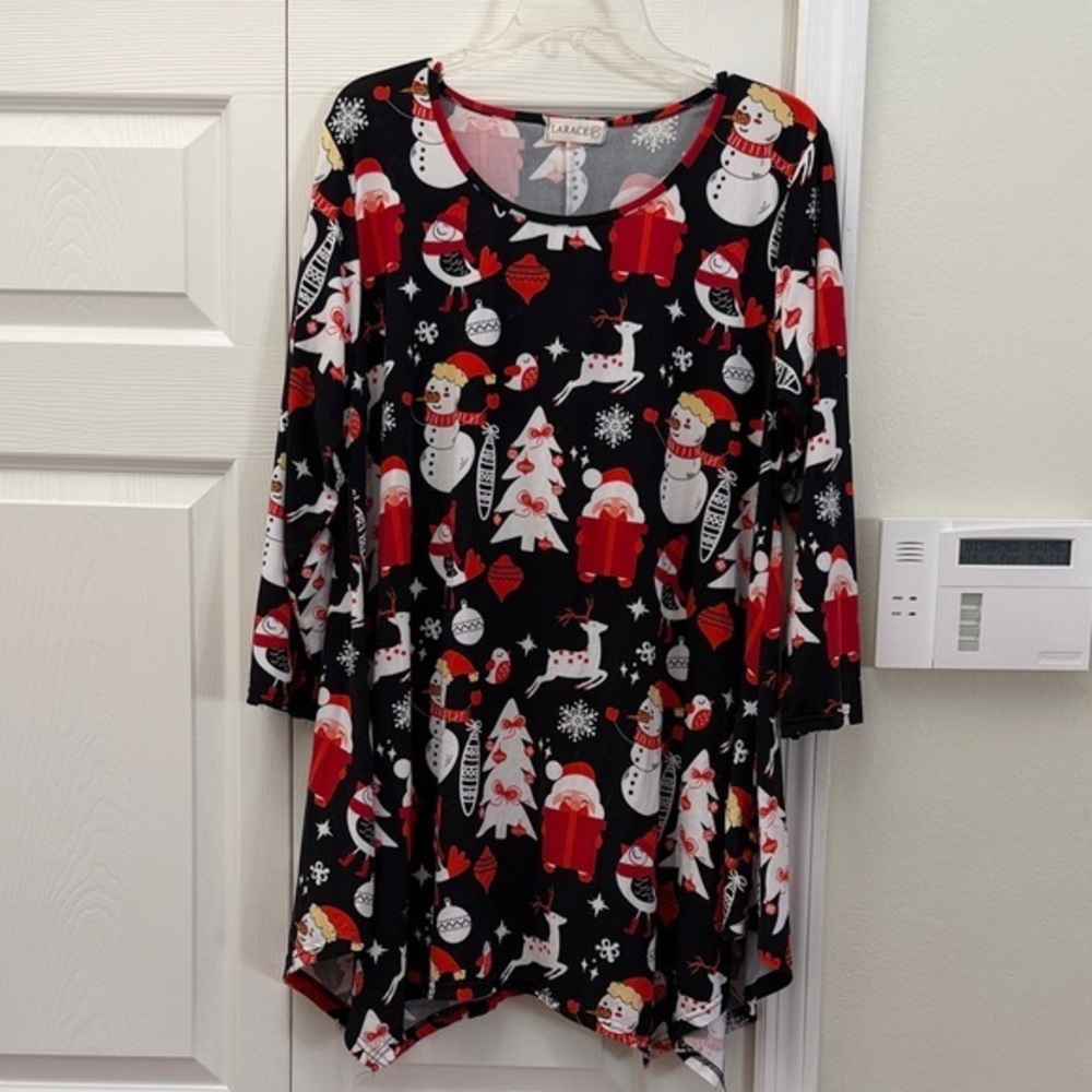 ❤️3 for!❤️ Christmas Plus Size Tunic Long Sleeve Swing Shirt Loose Fit